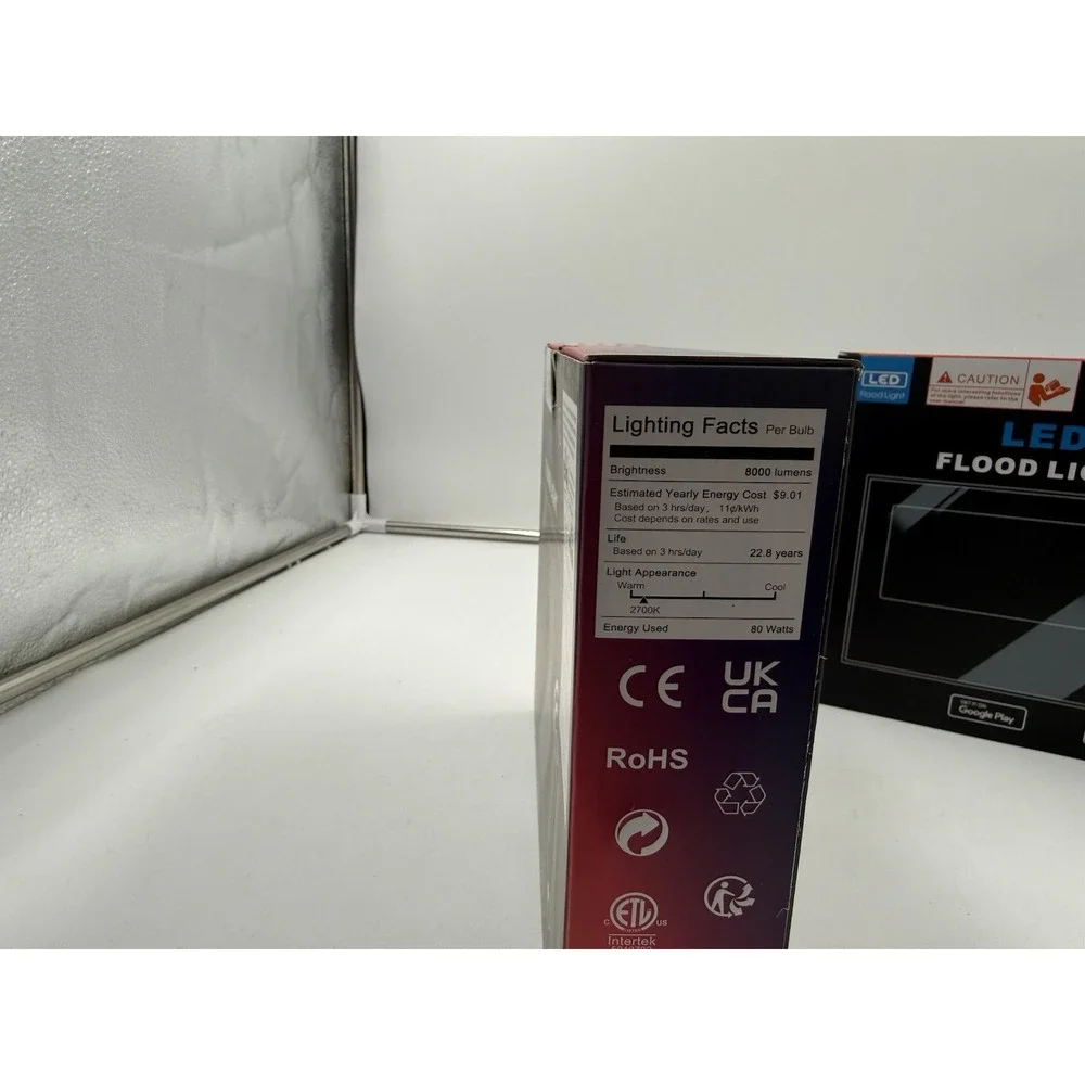 Ilc Led Flood Light 80W 8000Lm Outdoor Rgb Color Changing Smart Floodlights